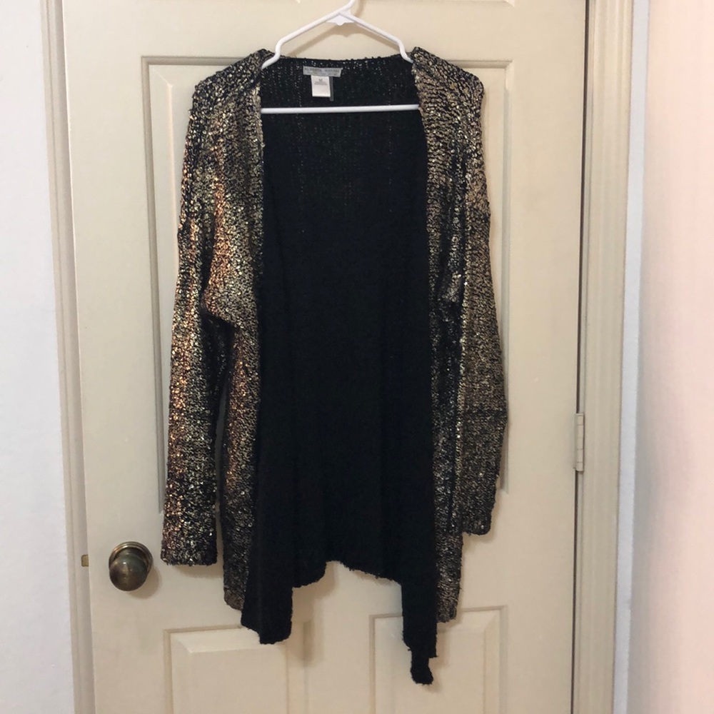 Alberto Makali Gold/Black Metallic Cardigan